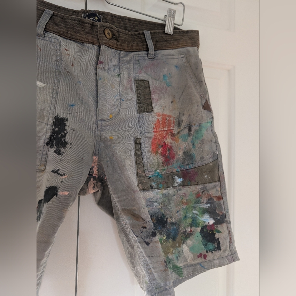 Scotch and Soda Distressed Paint Shorts - Picture 4 of 14